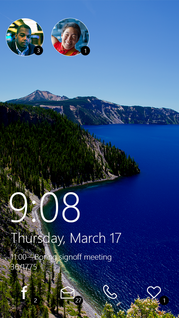 Design for the Windows phone lock screen